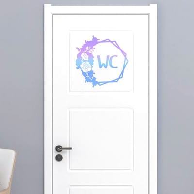 Wc bordje - Deurbordje Toilet - deurbordje wc - toilet sticker - deurbordjes toilet - toilet bordje - badkamer bordje - wc borden - badkamer bordje - toilet bordje zelfklevend - toilet borden - fluorescentie - 30*30cm