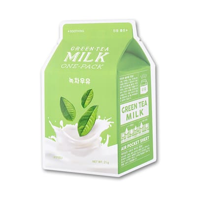 [Promotie] A'PIEU - Milk One Pack Sheet Mask - Green Tea - 1stuk