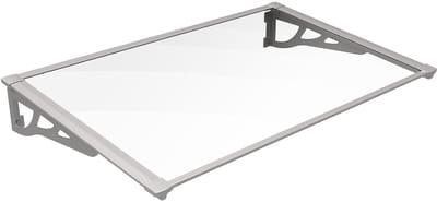 Vente-unique Luifel in aluminium 150 x 90 cm hellend - zilver - KEPLER