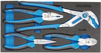 Tangen Assortiment - Gereedschap Set - Werkplaats Organisatie - Check-Tool Module - 1/3 Module - Zwart Blauw