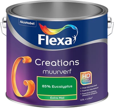 Flexa - Creations Muurverf Extra Mat - 85% Eucalyptus - Mengverf - 2,5 L