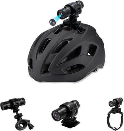 SnelShoppen - Mini Sportcamera HD 1080p met 120° Hoek, Waterdichte Fiets- en Motorcamera, Accessoire Kit, Ideaal voor Auto, Fiets, Avontuur