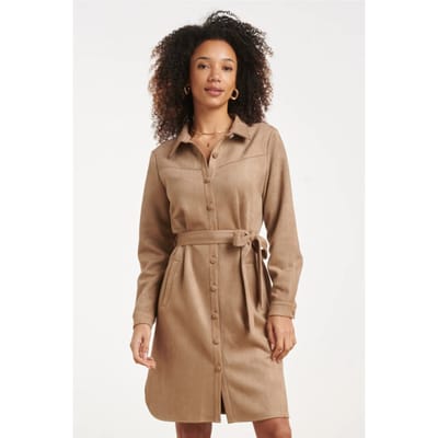 Smashed Lemon Faux suède jurk met tailleceintuur |