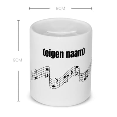 Akyol - muzieknoten met eigen naam Spaarpot - Muzieknoot - muziek liefhebbers - iemand die houdt van muziek - verjaardag - cadeau - kado - 350 ML inhoud