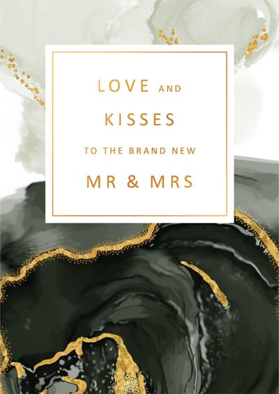 Kaart - Gold Rush - Love and kisses to the brand new Mr & Mrs - GLD009