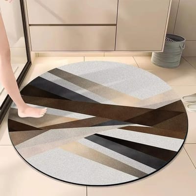 Noordse Licht Luxe Ronde Tapijten Moderne Woonkamer Decoratie Kleden Groot Oppervlak Slaapkamer Decor Bedside Tapijt Wasruimte Vloermat 100cm