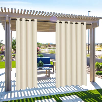 Waterdichte Tuin Gordijnen voor Buiten - Zwarte Isolerende Zonwering en Privacy voor Pergola, Veranda, en Zwembad, Geschikt voor Binnen in Woonkamer en Slaapkamer