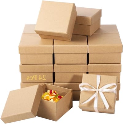 Papieren Mache Dozen - Kartonnen Containers - Knutsel Projecten - Duurzame Stevige Constructie - 24 Stuks - Bruin