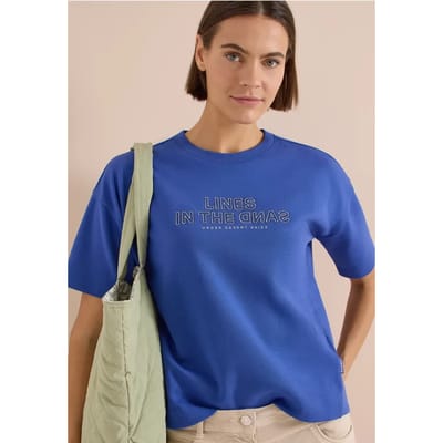 Sweatshirt met korte mouwen en borduursel