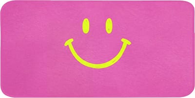 WC mat 120x60 cm - Antislip - Smiley - Vrolijk - Roze - Toiletmat - Vloermat - Douchemat - Toilet tapijt - Toiletmatten