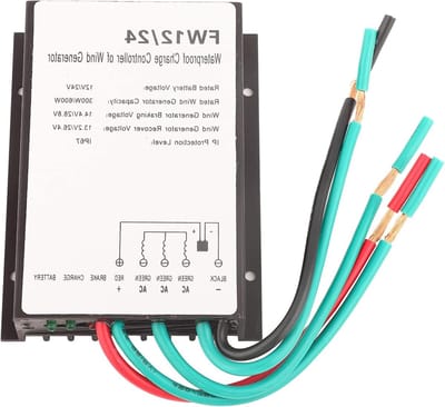 Windturbine Laadcontroller - Acculader - Energie Opladen - IP67 Verzegeld - 12V 24V - Zwart