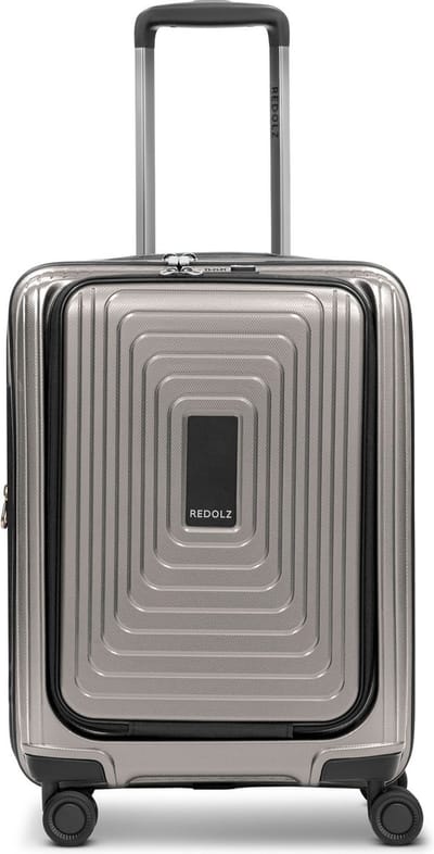 REDOLZ trolley met laptopvak Essentials 14 Trolley ( Exp. With Front Pocket ) Coffee Grey Metallic Taupe 54cm