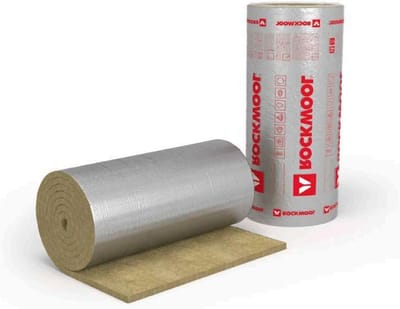 Isolatiemat Steenwol - Lamellenmat - Thermische Isolatie - Verticale Vezelopstelling - 5 x 1 meter - Aluminiumfolie