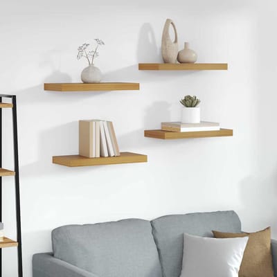 vidaXL - Wandplank - 4 - st - Beige - 50 - x - 23,5 - x - 3,8 - cm - Bewerkt - hout