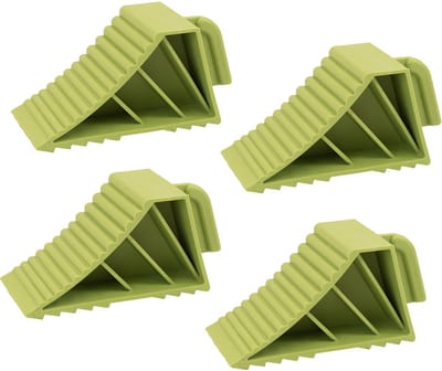 TRUTZHOLM - Wielkeg Set van 4 - Met Handvat - 21 x 8 x 10 cm - Belastbaar tot 3 Ton - Groen - Remwig voor Camper & Aanhanger