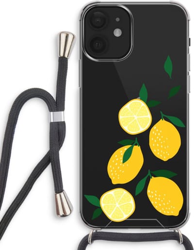 Case Company® - Hoesje met koord geschikt voor iPhone 12 hoesje met Koord - You're my lemon - Telefoonhoesje met Zwart Koord - Bescherming aan alle Kanten en Over de Schermrand