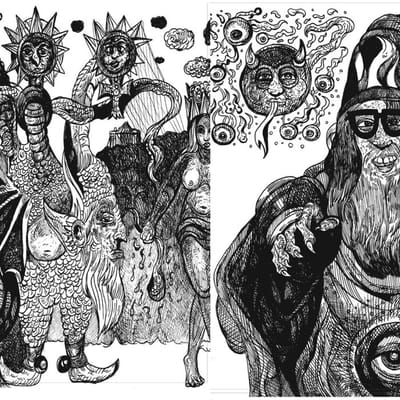 Gay Witch Abortion & Grasshopper Lies Heavy - Gay Witch Abortion / The Grasshopper Lies Heavy Split (LP)