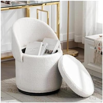 Ottomaanse kruk - Poef voetenbank - Woonkamer decoratie - 3-in-1 functie - Draaibaar - Teddyfluweel