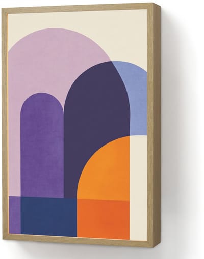 Wandlamp 40x60 cm - Oplaadbaar - Vormen - Abstract - Grafisch - Oranje - Wandlampen binnen woonkamer - Slaapkamer lamp - Decoratieve nachtlamp - Vloerlamp draadloos