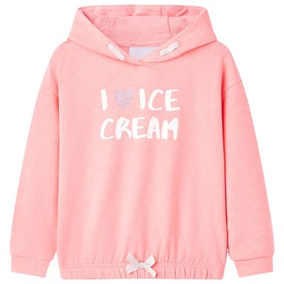 vidaXL Kindertrui met capuchon 104 felroze