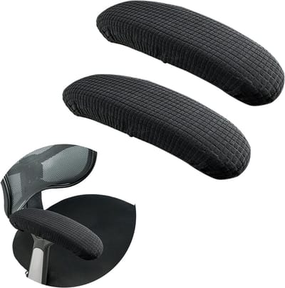 Verstelbare en Verwijderbare Armleuning Kussens voor Kantoorstoelen, Comfortabele Armsteun Covers voor Thuis en Bar, Zwart
