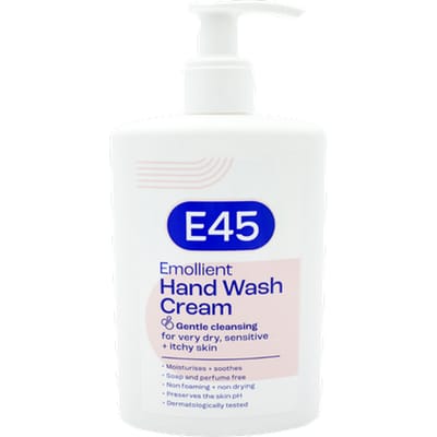 E45 Dry & Sensitive Skin Gentle Cleanser Emollient Hand Wash Cream - 250ml
