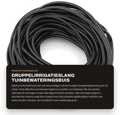 Dailygoods- Druppelirrigatieslang 20 meter - Tuinbewateringsbuis - Verdeelbuis - Tuinirrigatiesysteem - Tuinslang - Irrigatie systeem