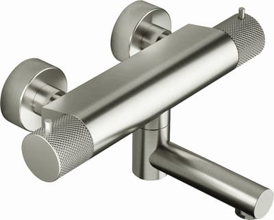 Hotbath Cobber X CX020 badthermostaat met draaibare uitloop geborsteld nikkel