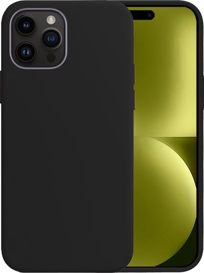 Hoesje - Geschikt voor Apple iPhone 15 Pro - Sterk & Shockproof - Hoes Cover - Siliconen Case - Telefoonhoesjes - Zwart