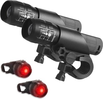 LED Fietslichtset met 1000 Lumen en Verstelbare Focus - Waterdichte Voor- en Achterlichten - 360° Montage