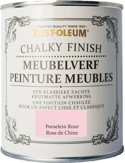 Rust-Oleum Chalky Finish Meubelverf Porselein Roze 750ml
