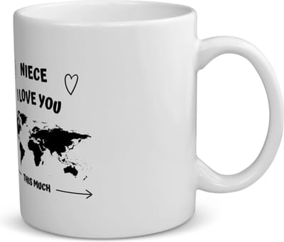 Akyol - niece i love you this much koffiemok - theemok - Nicht - geweldige nicht - liefste nicht - verjaardag - cadeau - kado - bedankje - geschenk - 350 ML inhoud