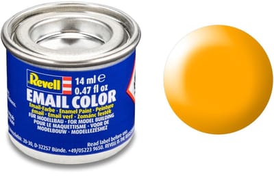 Revell Hobbyverf Enamel verf - #310 Lufthansa-Yellow - Satin - RAL1028 - Enamel - Verf potje - 14 ml