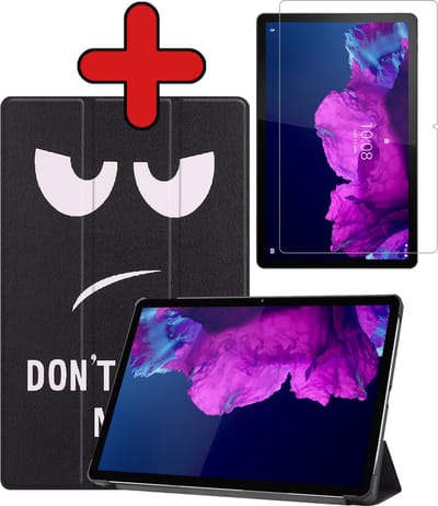Hoesje - Geschikt voor Lenovo Tab P11 Plus - Met Screenprotector - Hardcover Book Case - Trifold Bookcase Hoes - Hard Cover - Tablethoes - Don't Touch Me