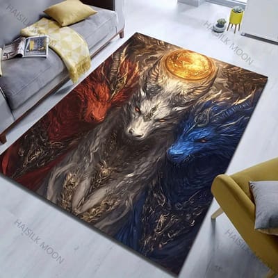 Drie Prachtige Draken Print Tapijt voor Woonkamer Slaapkamer Nachtkastje Bank Vloermat Moderne Huisdecoratie Vloerkleed voor Cadeaus 50x80cm (20x31in)