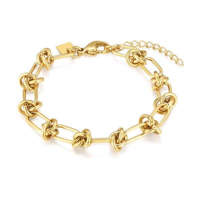 Twice As Nice Armband in goudkleurig edelstaal, schakelarmband 16cm+3cm