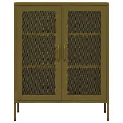 vidaXL - Opbergkast - 80x35x101,5 - cm - staal - olijfgroen
