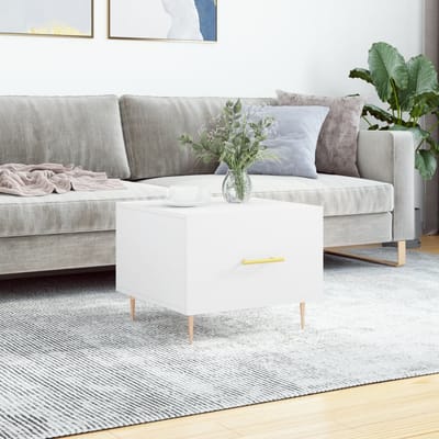 vidaXL - Salontafel - 50x50x40 - cm - bewerkt - hout - wit