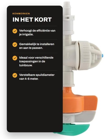 Dailygoods- Sproeier Antidruppel - Roterende Sproeier - 5-delige Set - Drip-tuinirrigatiesysteem - Spuitdiameter 4-6m - Werkdruk 1,5-2,8 kg - Tuinsproeier