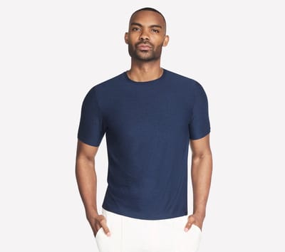 Skechers GODRI ALL DAY TEE Heren T-shirt - Blauw/Zwart