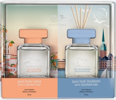 ipuro ESSENTIALS Fresh Stockholm & Fruity Lisboa geurverspreider Geurfles Meerkleurig