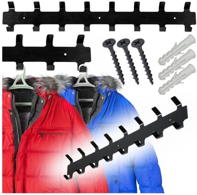 Becke - Wandkapstok - Metalen Loft Stijl - 16 Haken - Zwart