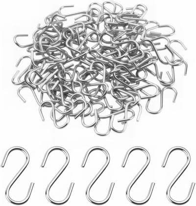 Roestvrijstalen S-haken 28mm - 50 stuks voor Keuken, Badkamer, Werkplaats en Tuin - Duurzame Haakjes voor Creatieve DIY Projecten en Multifunctionele Opslag