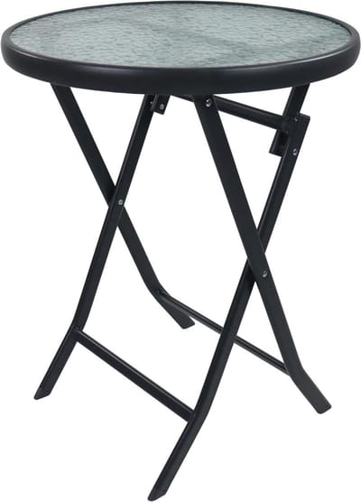 Bistrotafel Rond - Balkontafel Tuintafel - Buiten Zitten - Inklapbaar Ontwerp - 55 cm Doorsnede - Antraciet
