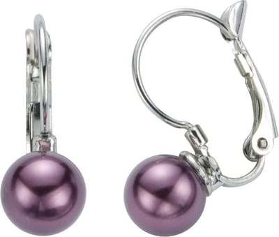 Behave - Oorstekers met paarse parel 8mm - vrouwelijk accent