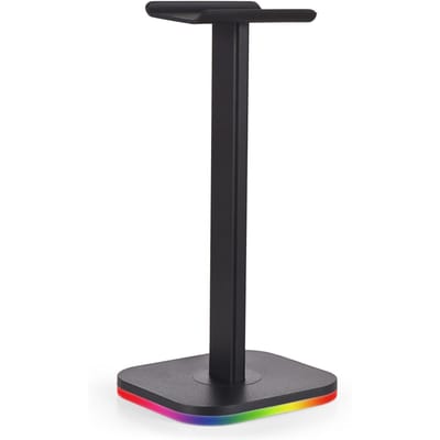 Koptelefoonstandaard Onderkant Verlichte Koptelefoonhouder RGB-licht voor Bureau-pc Gaming Headset Antislip zwart