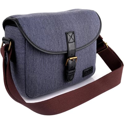 Cameratas SLR/DSLR-gadgettas Stijlvolle retro-schouderdraagtas Fotografieaccessoire-uitrustingskoffer blauw