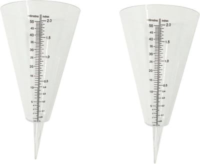 Regenmeter Tuin - Neerslagmeter Set - Weer Meten - Duidelijke Schaalverdeling - 2 Stuks - Transparant