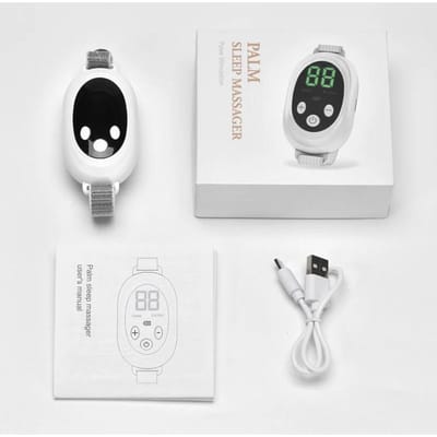 Draagbaar Twee Modussen 20 Niveaus Intensiteit Intelligent Hulpmiddel Slaapapparaat Angstverlichting Neurologische Slaap Insomnia Verzachtend Apparaat wit