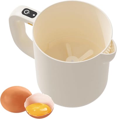 Elektrische Keukenmixer - Oplaadbare Klopper - Bakken en Mixen - Draadloos en Draagbaar - 1 Liter Capaciteit - Beige